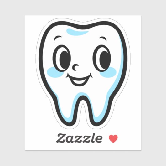 Schattige tandteken sticker (Vel)