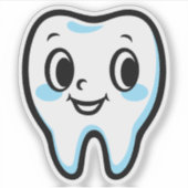 Schattige tandteken sticker (Voorkant)