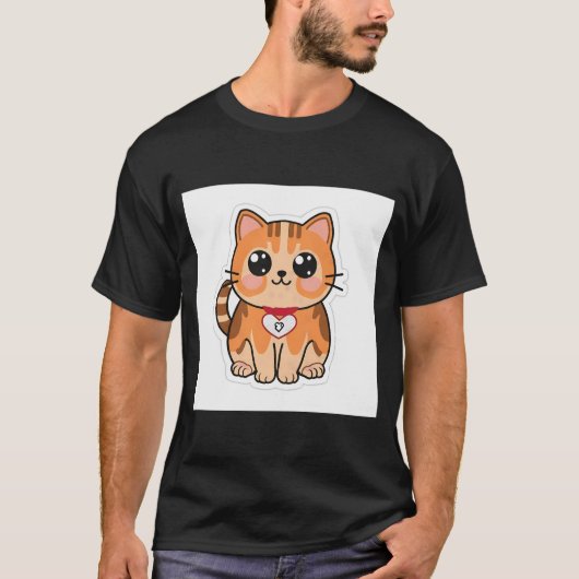 Schattige Tater Tot Cat met een teder hart pluche T-shirt (Voorkant)