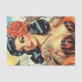  Schattige Tattoo Meisje Tissuepapier (Voorkant)