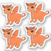 Schattige Taurus Dragon ontwerp zodiac stickers (Voorkant)