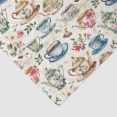 Schattige Tea Party Tegelpatroon Tissuepapier (Detail)