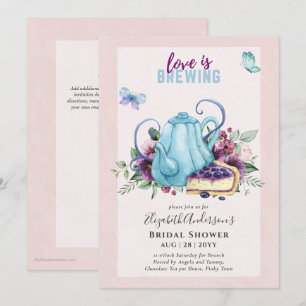 Schattige Tea Pot Vrijgezellenfeest Lunch Uitnodig Kaart