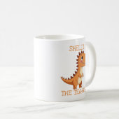 Schattige Tea-Rex Dinosaur Persoonlijke Naam Koffiemok (Voorkant rechts)