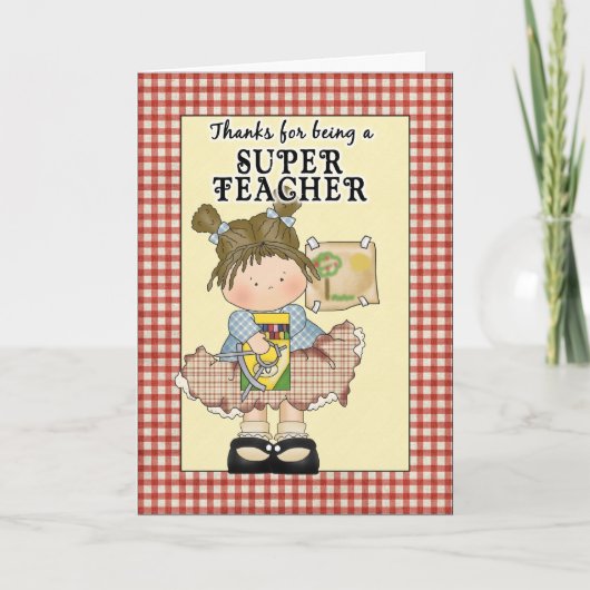 Schattige Teacher Appreciation Wenskaart Bedankkaart (Voorkant)