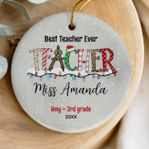Schattige Teacher Christmas groen rood baffalo pla