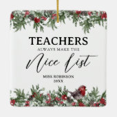 Schattige Teacher Gift Christmas Keramisch Ornament (Achterkant)