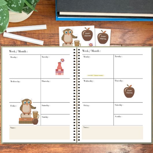 Schattige Teachers Planner Sticker Pack