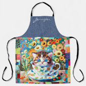 Schattige Teacup Cat All-Over Print Schort (Voorkant)