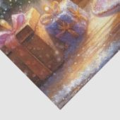 Schattige Teacup Mouse Feestelijke Kerstdecoupage Tissuepapier (Detail)