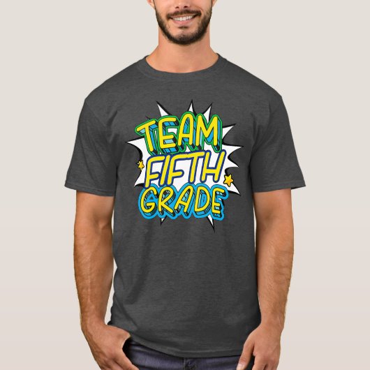 Schattige Team 5th Grade Teacher Student T - shirt (Voorkant)