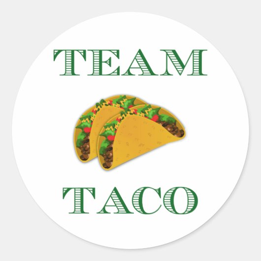 Schattige "Team Taco" Ronde Sticker (Voorkant)