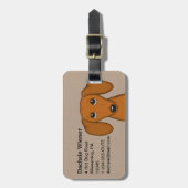 Schattige teckel | Cartoon Wiener Dog gepersonalis Bagagelabel (Voorkant verticaal)
