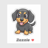 Schattige Teckel, Kawaii Charmer, Klein Sticker (Vel)