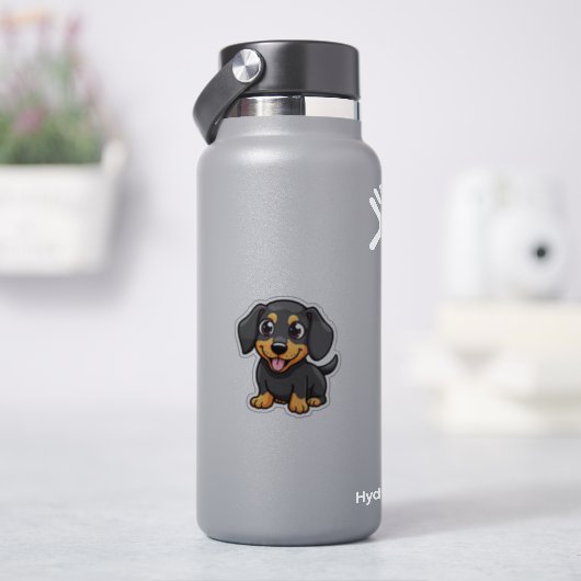 Schattige Teckel, Kawaii Charmer, Klein Sticker (HydroFlask)