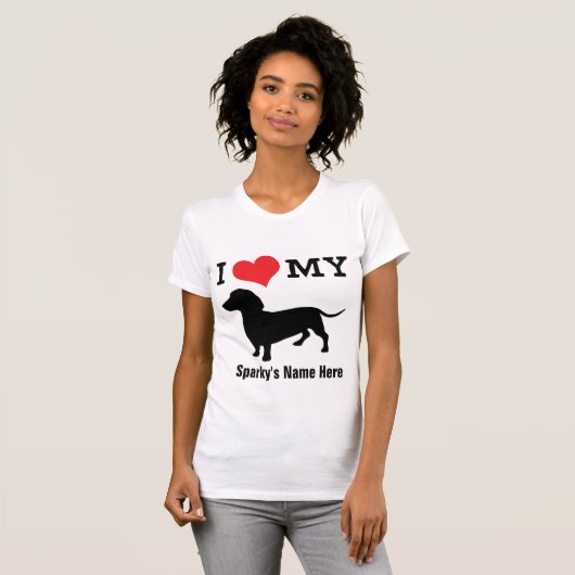 Schattige teckel liefde t-shirt (Voorkant volledig)