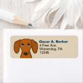 Schattige teckel | Wiener Dog Retouradreslabels Etiket (Insitu)