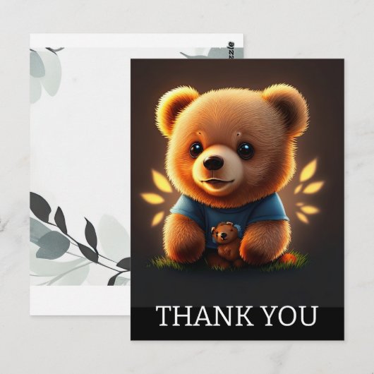 Schattige Teddiebeer Dank Je Briefkaart (Voorkant / Achterkant)