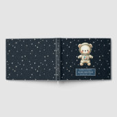 Schattige Teddy Bear Astronaut Boy Baby shower Gastenboek (Volledig)