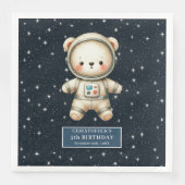 Schattige Teddy Bear Astronaut Gepersonaliseerde P Servet (Voorkant)