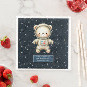 Schattige Teddy Bear Astronaut Gepersonaliseerde P Servet (Insitu)