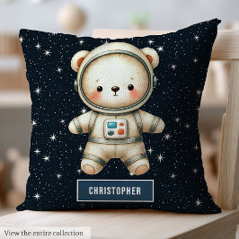 Schattige Teddy Bear Astronaut Kussen voor Baby Bo