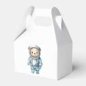 Schattige Teddy Bear Astronaut Verjaardagsfeest Bedankdoosjes (Achterkant)