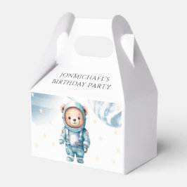 Schattige Teddy Bear Astronaut Verjaardagsfeest Bedankdoosjes
