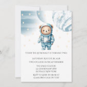 Schattige Teddy Bear Astronaut Verjaardagsfeest Kaart (Voorkant)