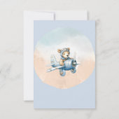 Schattige Teddy Bear Aviator Baby shower Bedankkaart (Achterkant)