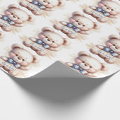 Schattige Teddy Bear Baby shower Het is een Jongen Cadeaupapier (Hoek)