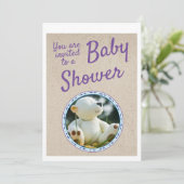 Schattige Teddy Bear Baby shower Invitation Kaart (Staand voorkant)