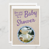 Schattige Teddy Bear Baby shower Invitation Kaart (Voorkant / Achterkant)