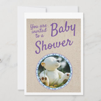 Schattige Teddy Bear Baby shower Invitation Kaart