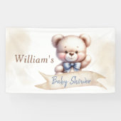 Schattige Teddy Bear Baby shower Waterverf Rustiek Spandoek (Horizontaal)