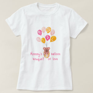Schattige Teddy Bear Balloon Baby Meisje Moeder om T-shirt