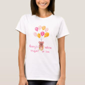 Schattige Teddy Bear Balloon Baby Meisje Moeder om T-shirt (Voorkant)