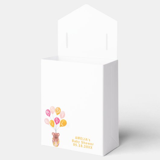 Schattige Teddy Bear Balloon Baby shower Dank u Bedankdoosjes (Geopend)