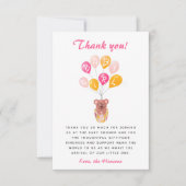 Schattige Teddy Bear Balloon Baby shower Dank u Bedankkaart (Voorkant)