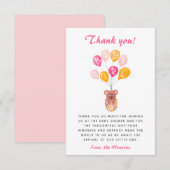 Schattige Teddy Bear Balloon Baby shower Dank u Bedankkaart (Voorkant / Achterkant)