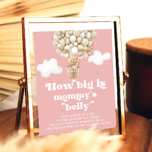 Schattige Teddy Bear Balloons Hoe groot is mama's  Poster