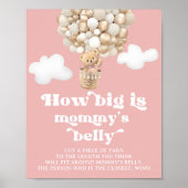 Schattige Teddy Bear Balloons Hoe groot is mama's Poster (Voorkant)