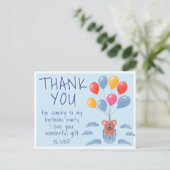 Schattige Teddy Bear Balloons Kinderen Verjaardag Briefkaart (Staand voorkant)