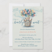 Schattige Teddy Bear Balloons Waterverf Baby showe Kaart (Voorkant)