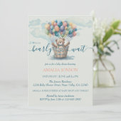 Schattige Teddy Bear Balloons Waterverf Baby showe Kaart (Staand voorkant)