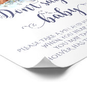 Schattige Teddy Bear Blauwe Ballonnen Dont Say Bab Poster (Hoek)