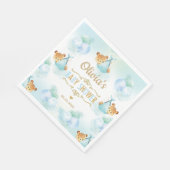 Schattige Teddy Bear Boy Baby shower Blauw Papier  Servet (Hoek)