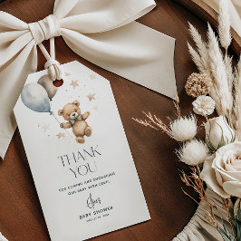 Schattige Teddy Bear Boy Baby shower Dank u Favor Cadeaulabel