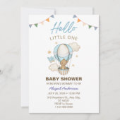 Schattige Teddy Bear Boy Kind Baby shower Uitnodig Kaart (Voorkant)