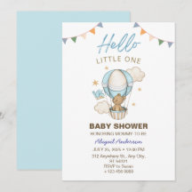 Schattige Teddy Bear Boy Kind Baby shower Uitnodig